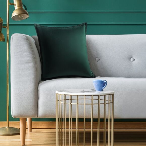 Velvet Throw Pillow Cover Cushion Cases for Sofa Bed 18"x18" Dark Green - Picture 5 of 6